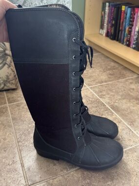 Women’s Clarks Knee High Faux Fur Lined Winter Snow Boots